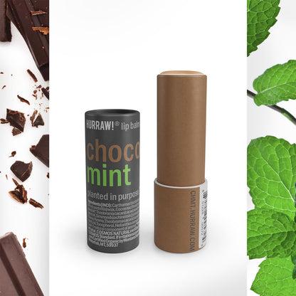 Hurraw! Chocolate & Mint Lip Balm 3 Pack – Plastic-Free Cardboard Tubes, Organic & Vegan