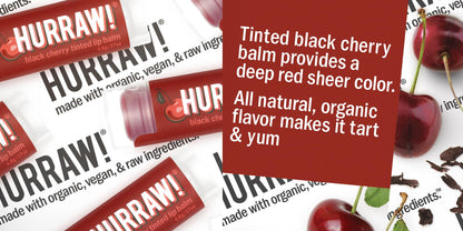 Hurraw! Grapefruit, Mint & Black Cherry Tinted Lip Balms – 3 Pack, Organic, Vegan, Cruelty-Free, Made in USA