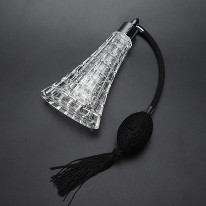 HURRISE 75ml Refillable Vintage Perfume Bottle with Black Tassel – Glass Atomizer