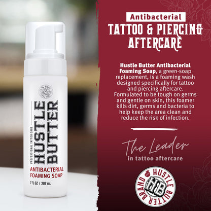 Hustle Bubbles Tattoo Aftercare Soap – Antibacterial Foaming Cleanser for New Tattoos & Piercings | Hustle Butter Deluxe