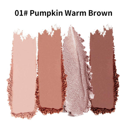 Hxssll 4-Color Neutral Nude Matte & Shimmer Eyeshadow Palette – Peach Bronze Cocoa for Blue/Green Eyes
