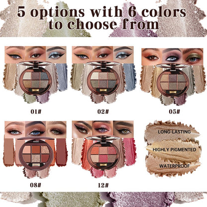 Hxssll Shimmer Glitter Metallic Eyeshadow Palette – Neutral Cool-Tone Glam