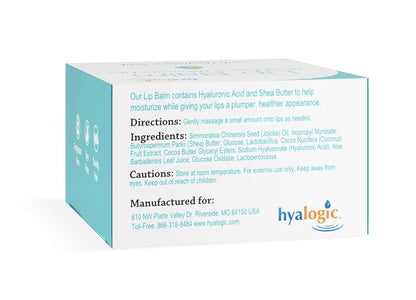 Hyalogic HA Lip Balm – Hydrating Hyaluronic Acid Lip Care (Vegan, Fragrance-Free) – 3 Sticks