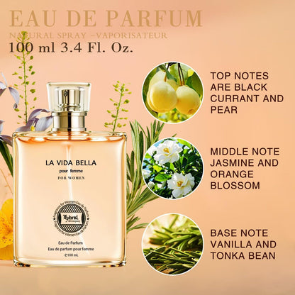 Hybrid & Company La Vida Bella Eau de Parfum for Women – Elegant Scent, 3.4 fl oz