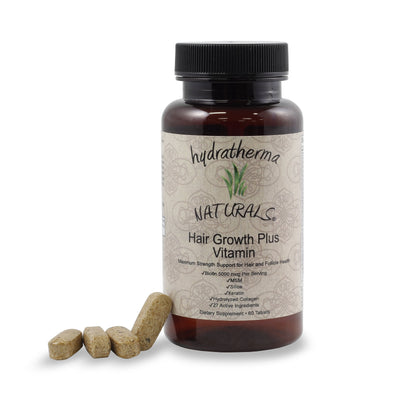 Hydratherma Naturals Hair Growth Plus with 5000mcg Biotin – 27 Ingredients, 60 Tablets