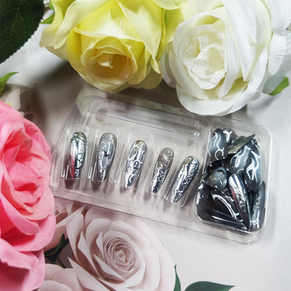 HZJXRT 24-Piece 3D Love Heart Press-On Nails – Butterfly Design, Almond Medium, Valentine Gel Nails