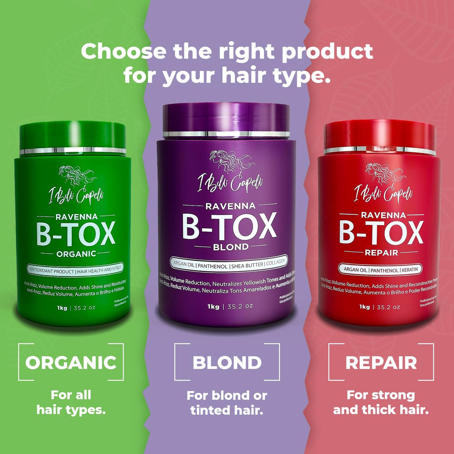 I Belli Capelli Ravenna B-tox Kit – Blonde Hair Treatment with Argan Oil Mask (250 g) | Formaldehyde-Free