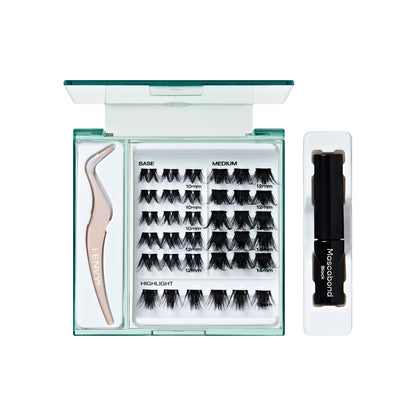 i-ENVY Cluster Palette Kit – DIY Lash Extensions, Refill Packs, Mini Applicator & Mascabond (Dramatic)