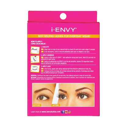 i•ENVY Demi Wispies Lashes – 30 Pairs (6 Pack), 100% Human Hair, Lightweight & Reusable