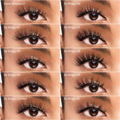 i-ENVY 10 Pairs So Wispy Human Hair Eyelashes Multipack | Invisible Band, Lightweight & Reusable