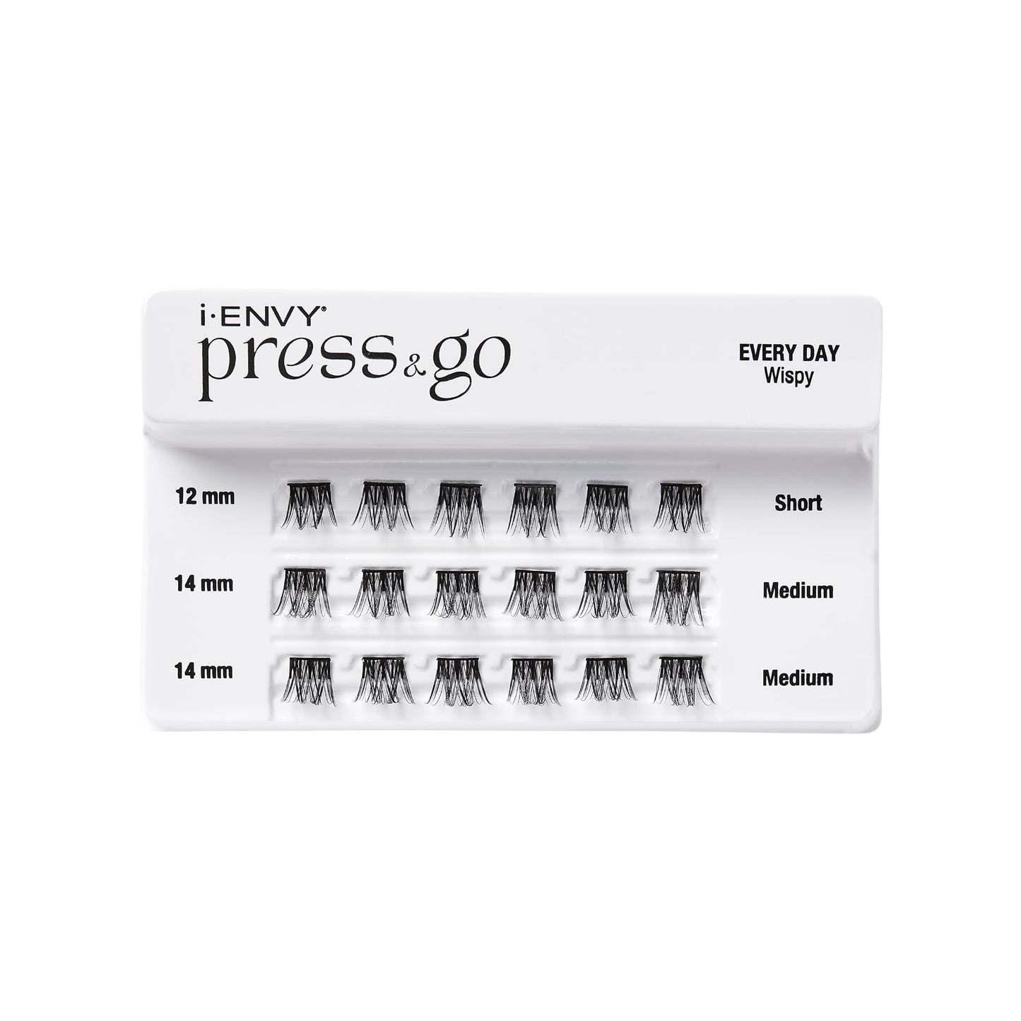 i-ENVY Press&Go Self-Adhesive Eyelashes – 1-Step Glue-Free, All-Day Comfort, Reusable Clusters