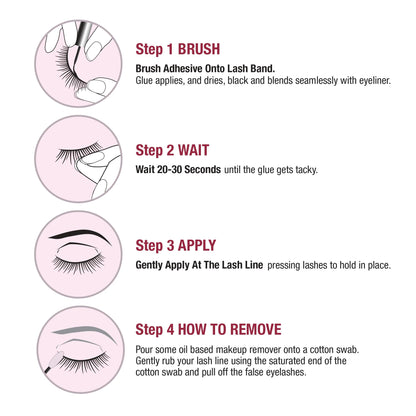 i•ENVY Super Strong Hold Eyelash Adhesive | Waterproof, Latex-Free, 48-Hour Lash Glue with Brush-On Applicator (Clear, 36-Pack)