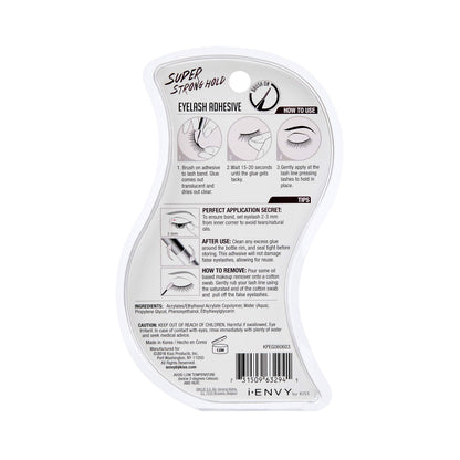 i•ENVY Super Strong Hold Eyelash Adhesive | Waterproof, Latex-Free, 48-Hour Lash Glue with Brush-On Applicator (Clear, 36-Pack)