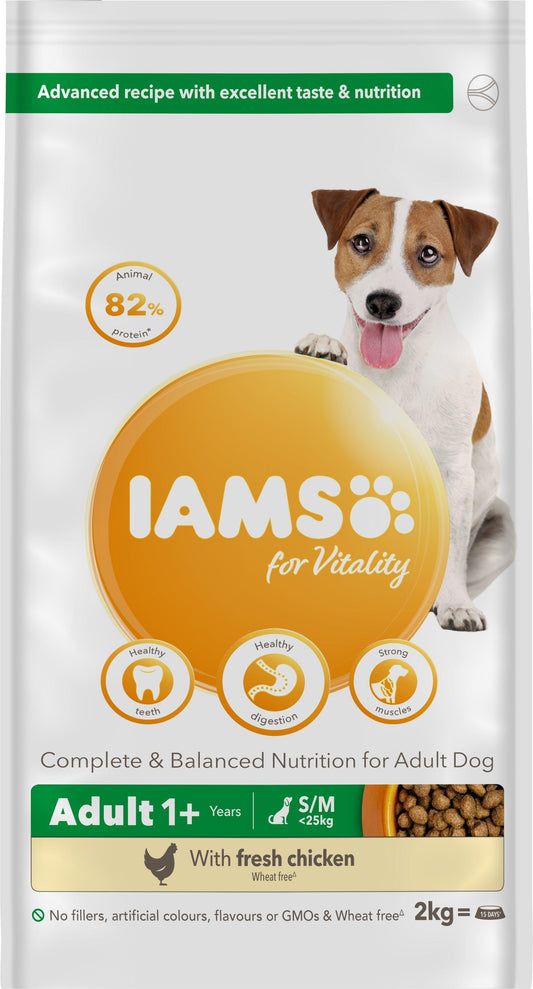 Iams Dog Adult Vitality Sml/Med Chicken 2kg