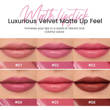 IATMOMOD 6-Piece Long-Lasting Matte Lipstick Crayon Set — Waterproof, High Pigment, Cruelty-Free
