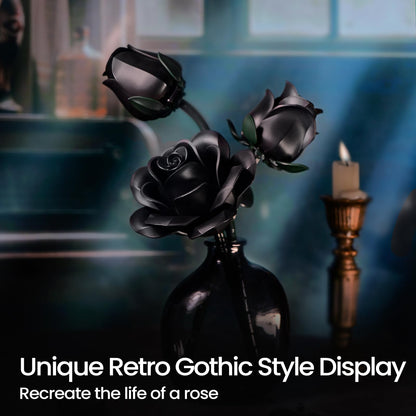 iATOM Black Roses Building Set – 3-Pack Gift for Valentine’s & Home Decor