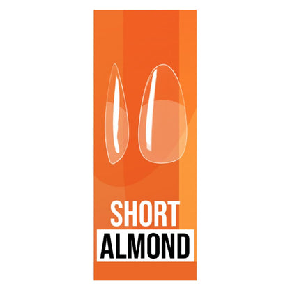 IBD Clear Soft Gel Nail Tips – Pre-Etched Short Almond Press-On Nails, 504 Pcs, 12 Sizes