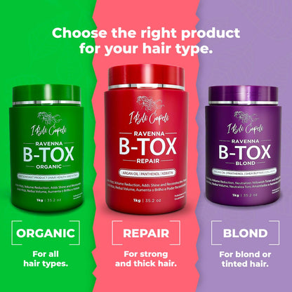 I Belli Capelli Ravenna Repair B-tox – Formaldehyde‑Free Keratin Hair Treatment, Pack of 2