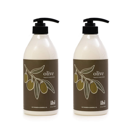 IBI Mineral Oil Free Daily Moisturizing Lotion – Olive, 2 Pump Bottle | Hand & Body Moisturizer