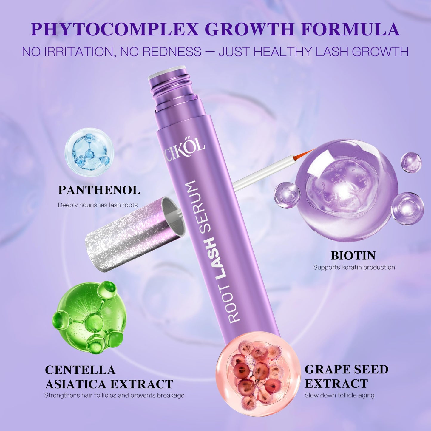 ICIKOL Eyelash Growth Serum – Peptide & Vitamin Formula, Vegan & Cruelty-Free