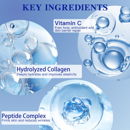 ICIKOL Deep Hydrolyzed Collagen Mask 4-Pack – Age-Defying Sheet Mask with Peptides & Hyaluronic Acid