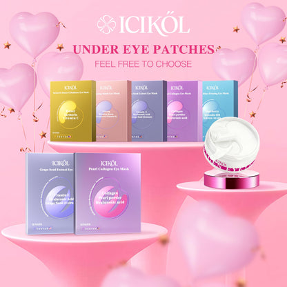 ICIKOL Collagen Under Eye Patches with Turmeric – Hydrating Undereye Mask (12 Pairs)