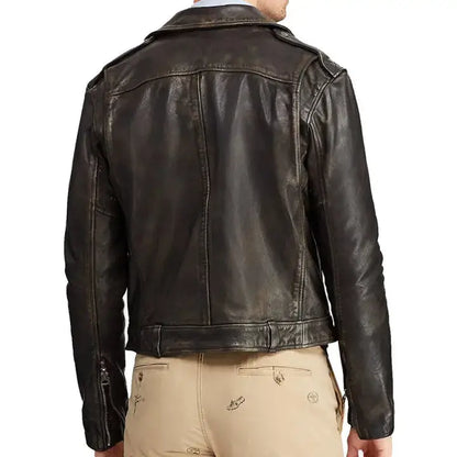 Men’s Iconic Cowhide Leather Biker Motorcycle Jacket