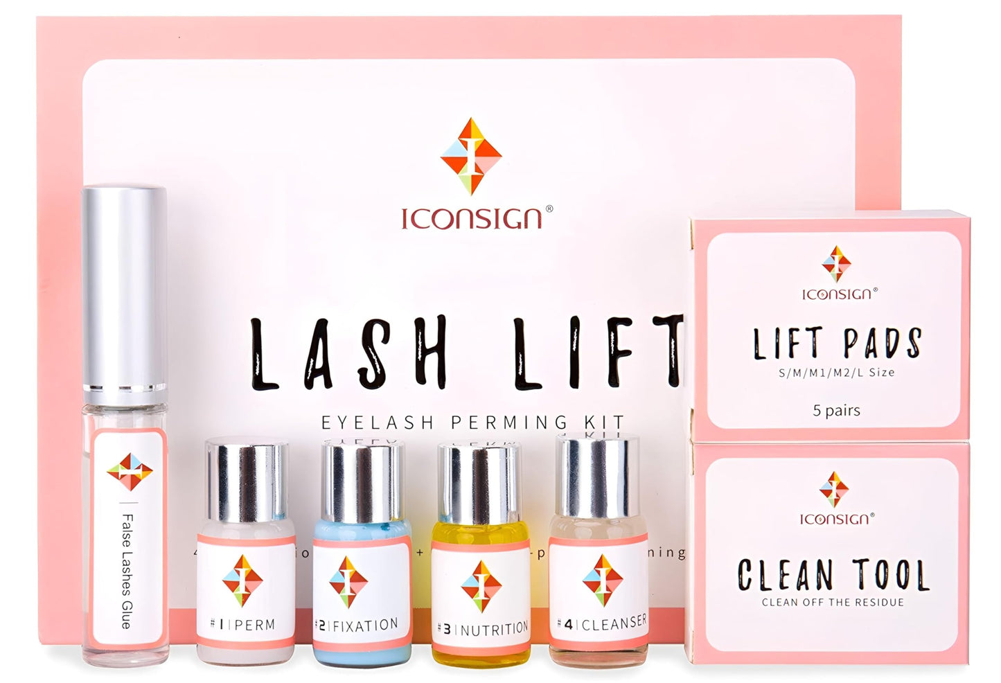 IconSign Lash Lift Kit – Professional Lash Perm Kit with Shields, Gel Pads & Brushes
