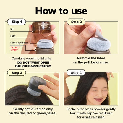 I DEW CARE Tap Secret Black Dry Shampoo – Biotin Clarifying, Brunette, Non-Aerosol, Refillable 0.26 oz