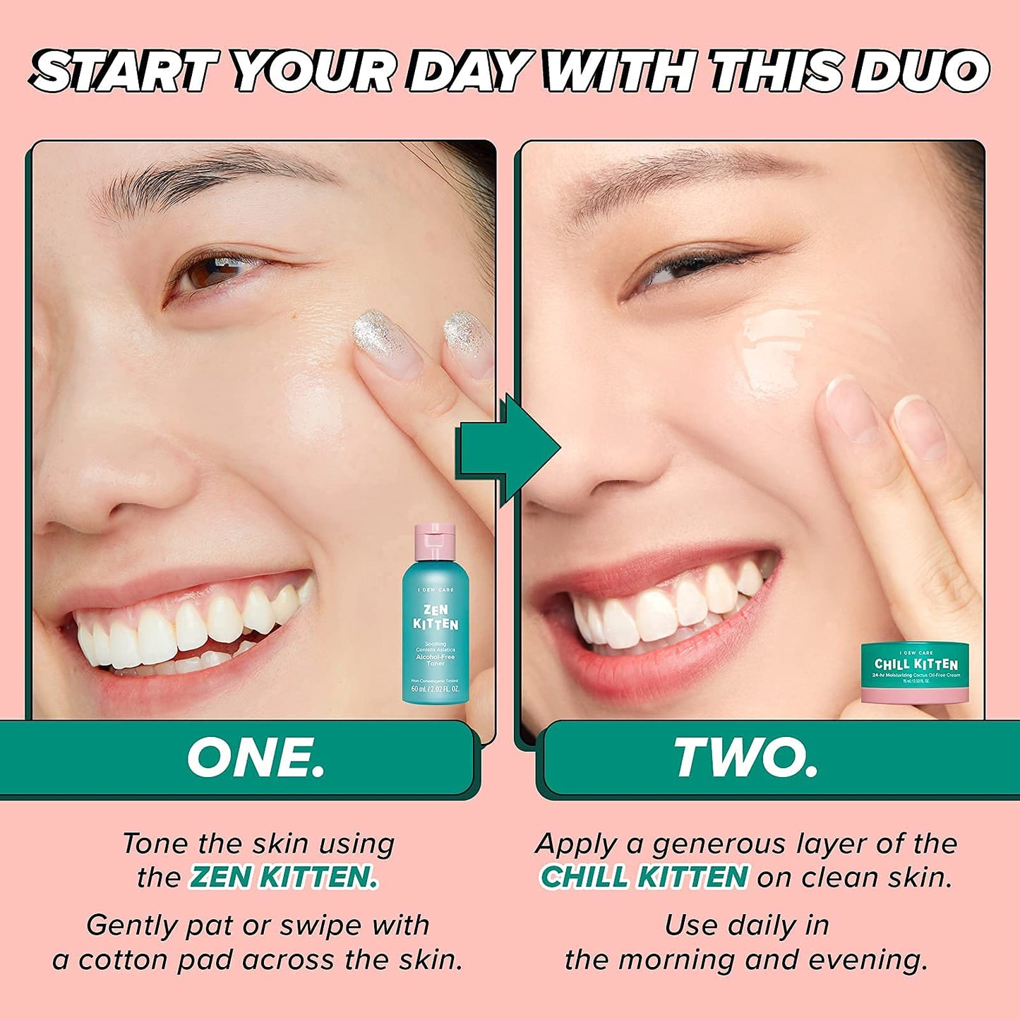 I Dew Care Kitten Crush Travel Skincare Set | Centella Asiatica & Aloe Hydration for Blemish-Prone Skin