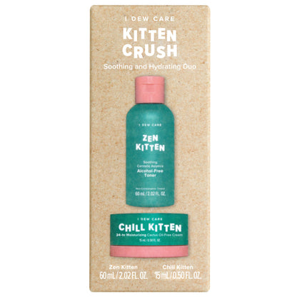I Dew Care Kitten Crush Travel Skincare Set | Centella Asiatica & Aloe Hydration for Blemish-Prone Skin