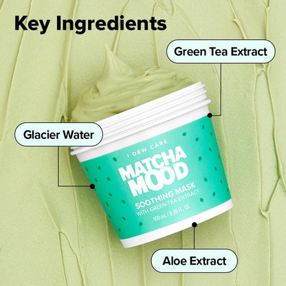 I DEW CARE Wash-Off Mask Matcha Mood – Soothing Green Tea Skincare (3.38 oz)