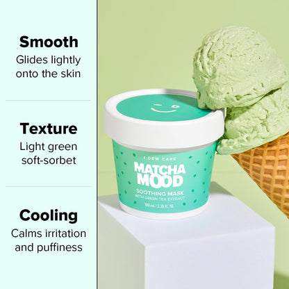 I DEW CARE Wash-Off Mask Matcha Mood – Soothing Green Tea Skincare (3.38 oz)
