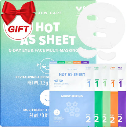 I DEW CARE Collagen Sheet Mask Variety Pack with Eye Patches – 5 Days of Korean Skincare