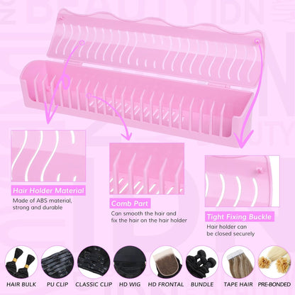 IDN BEAUTY Hair Extension Holder Stand – 4 Installation Modes (Rose)