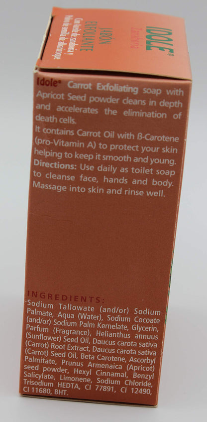Idole Carrot Exfoliating Soap with Apricot Powder – 3x200g Bar Pack