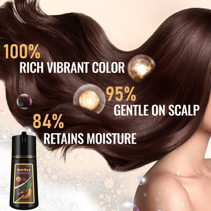 iemokoda Dark Brown Hair Color Shampoo — 3-in-1 Grey Coverage in 15 Minutes (500ml)