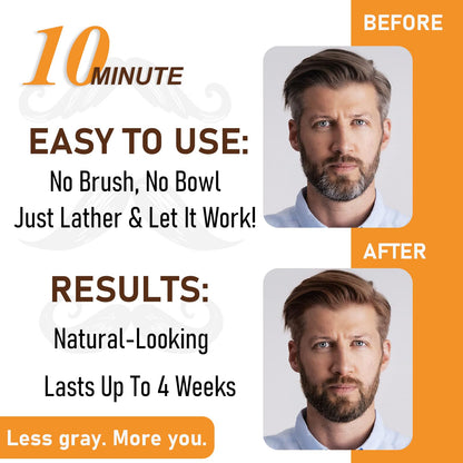 iemokoda Men's Beard & Hair Dye Shampoo - Dark Brown | 3-in-1 Dye, Shampoo & Conditioner | 6.8 oz