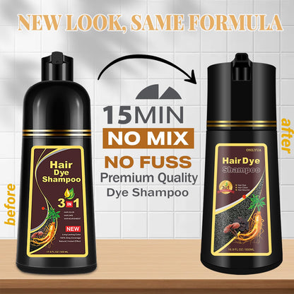 iemokoda Dark Brown Hair Color Shampoo — 3-in-1 Grey Coverage in 15 Minutes (500ml)