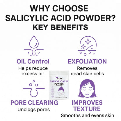 iFEiER Pure Salicylic Acid Powder – Cosmetic Grade 500 g for DIY Exfoliation, Skincare, Hair & Body