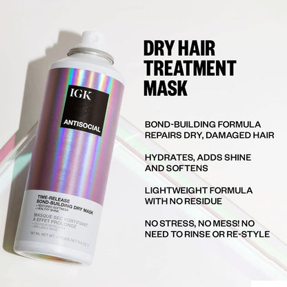 IGK Antisocial Bond-Building Dry Hair Mask – Travel Size 1.7 oz