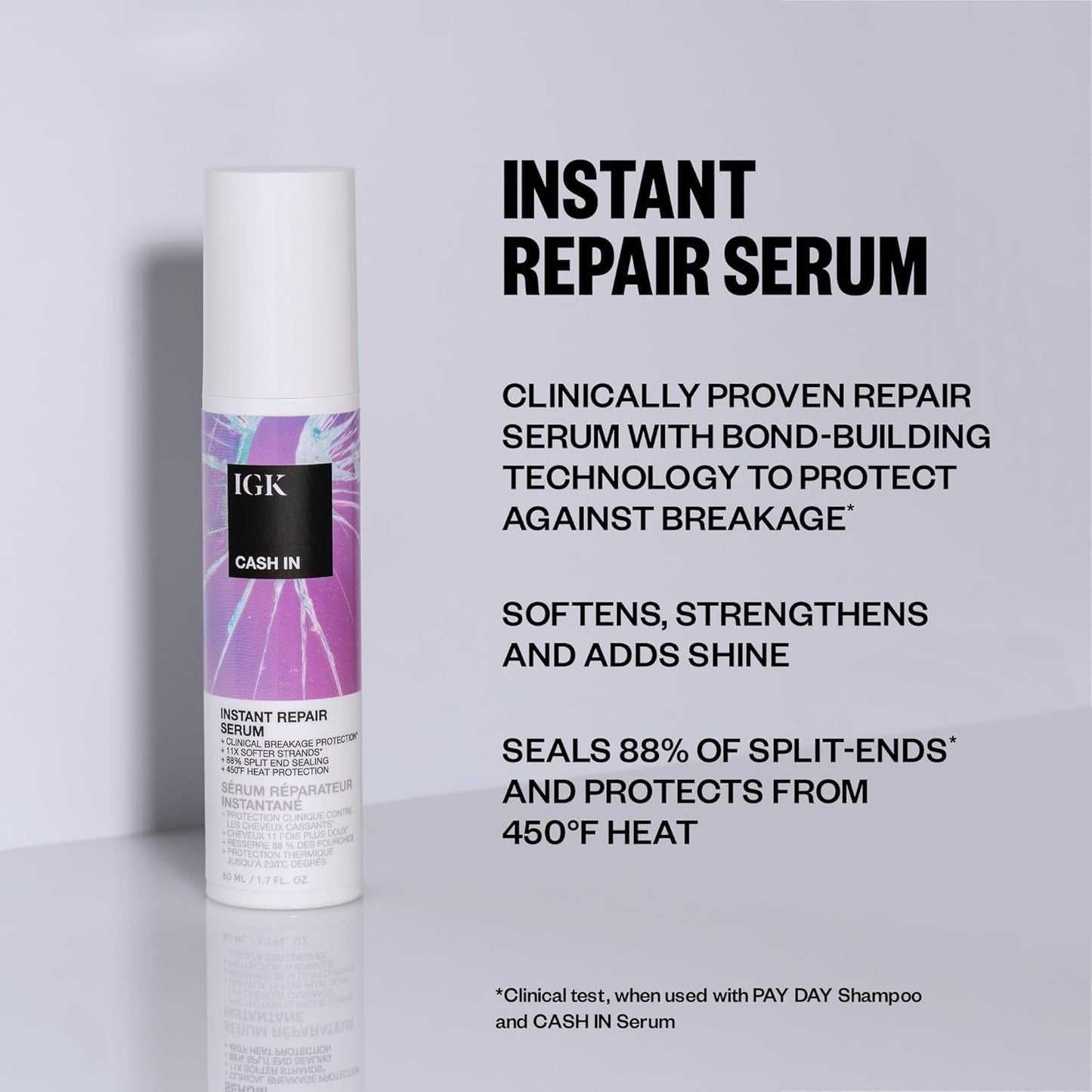 IGK Bond-Building Repair Set | ANTISOCIAL Dry Hair Mask + CASH IN Serum | Vegan & Cruelty-Free