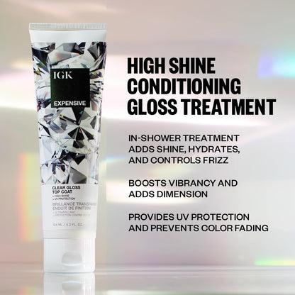 IGK Expensive Clear Gloss Top Coat + Cash In Repair Serum – Vegan + Cruelty-Free Duo (4.7 oz Top Coat + 1.7 oz Serum) | Pack of 2