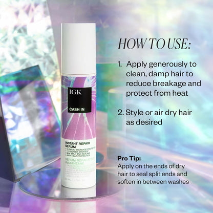 IGK Expensive Clear Gloss Top Coat + Cash In Repair Serum – Vegan + Cruelty-Free Duo (4.7 oz Top Coat + 1.7 oz Serum) | Pack of 2