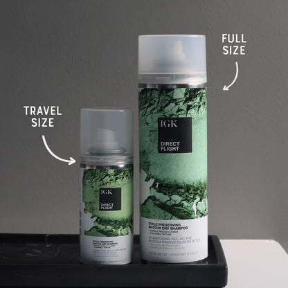 IGK Direct Flight Matcha Dry Shampoo Travel Size – Oil Absorbing & Texture Boost, Pack of 2