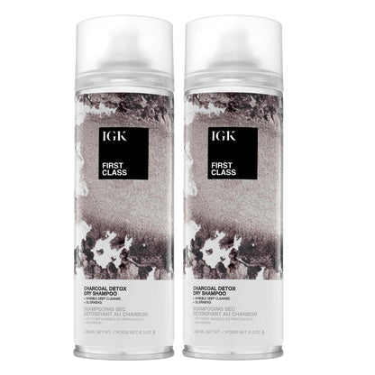 IGK First Class Charcoal Detox Dry Shampoo – Deep Cleansing & Volume (2-Pack)