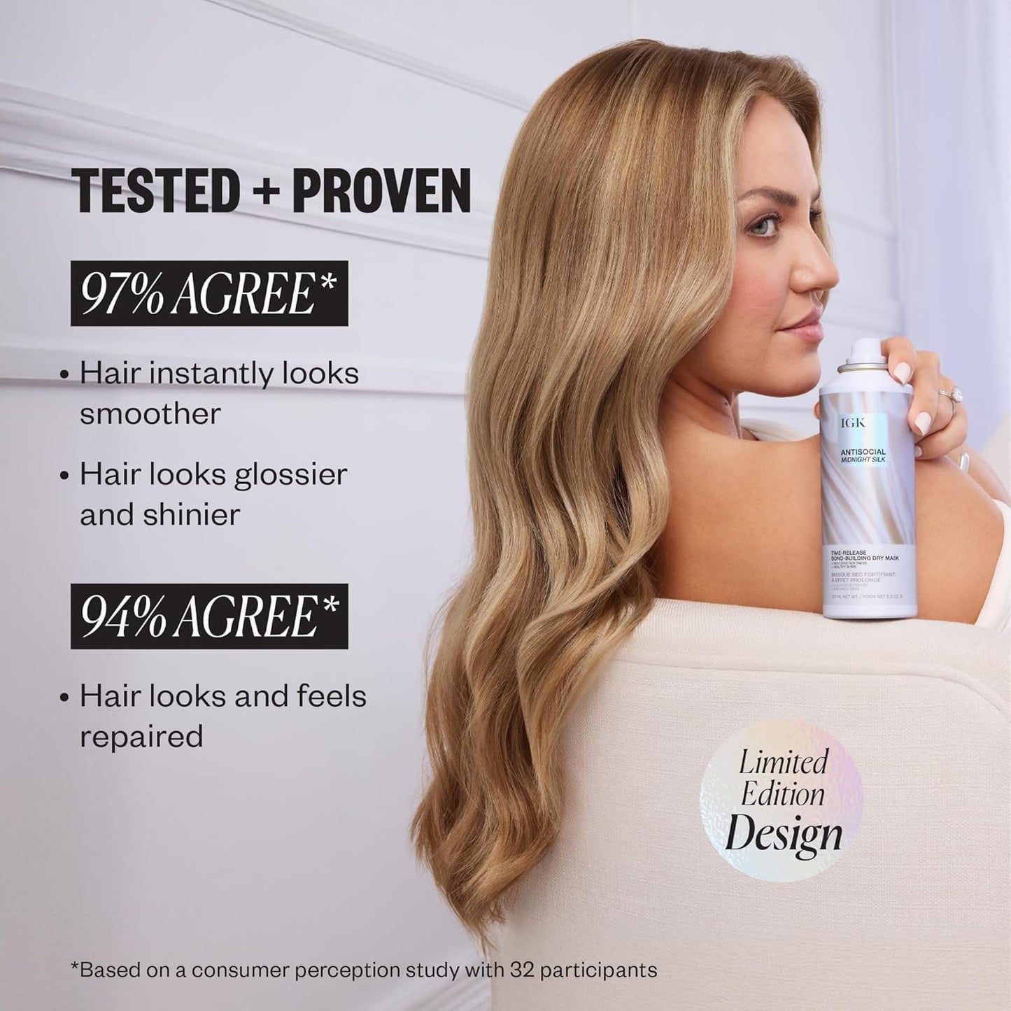 IGK Antisocial Dry Hair Mask + First Class Dry Shampoo Set | Bond-Building Care, Volume & Shine