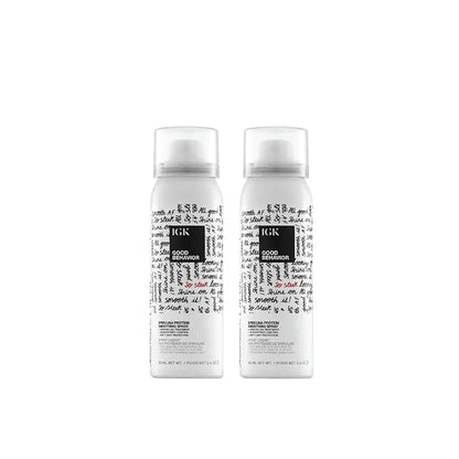 IGK Good Behavior Spirulina Protein Smoothing Hairspray – Travel Size 2.4 Fl Oz Pack of 2 | Keratin-Like Heat Protectant