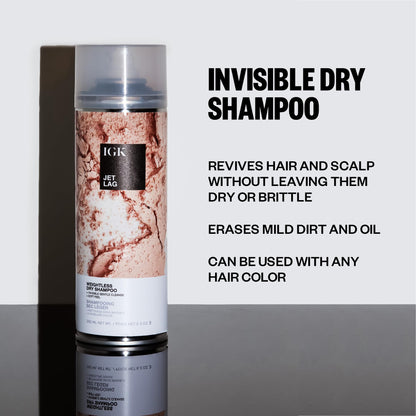 IGK Jet Lag Invisible Dry Shampoo Travel — Weightless Refresh for Fine Hair | Vegan & Cruelty-Free | 2 oz