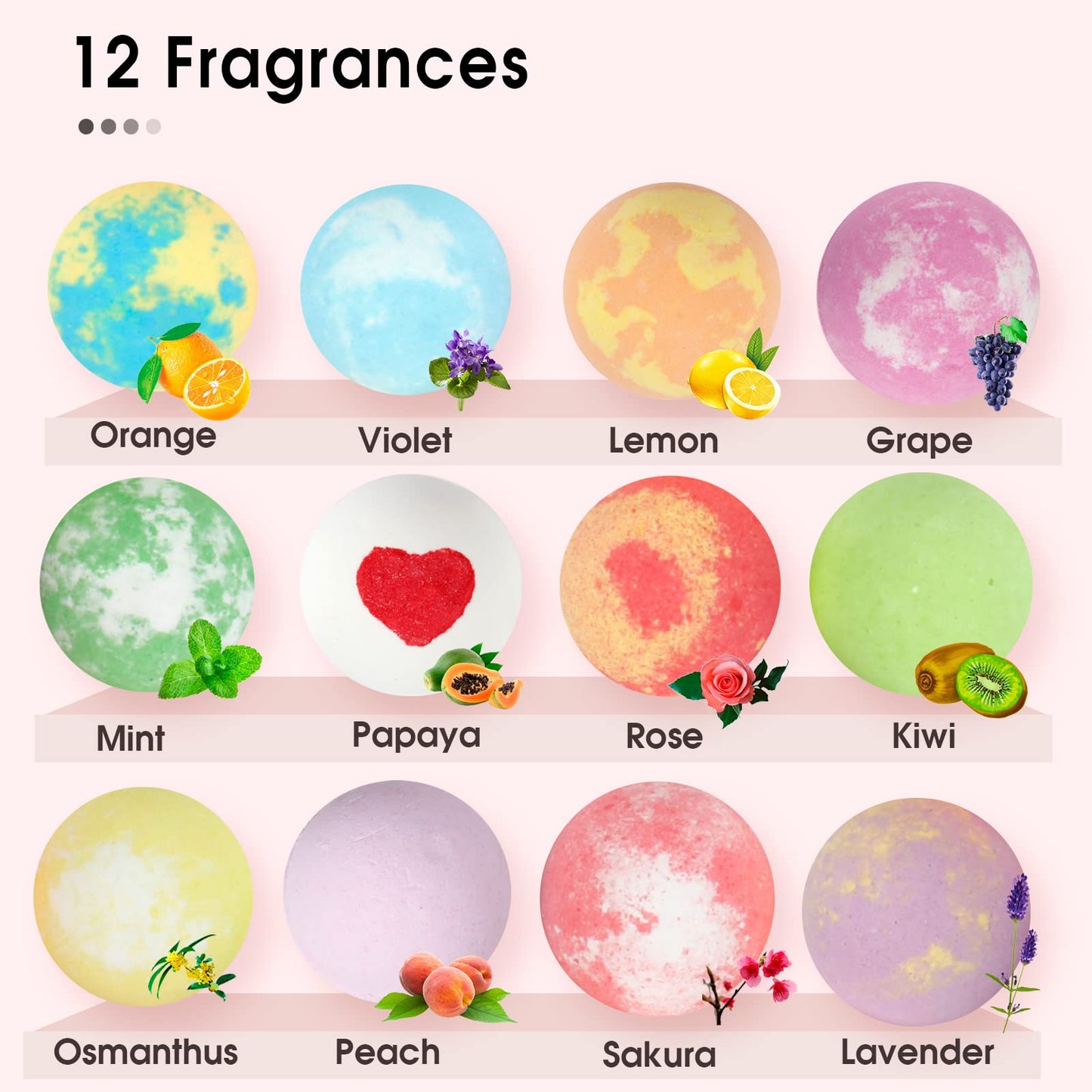 iHave Bath Bomb Gift Set for Kids & Women — 12 Natural Handmade Fragrances
